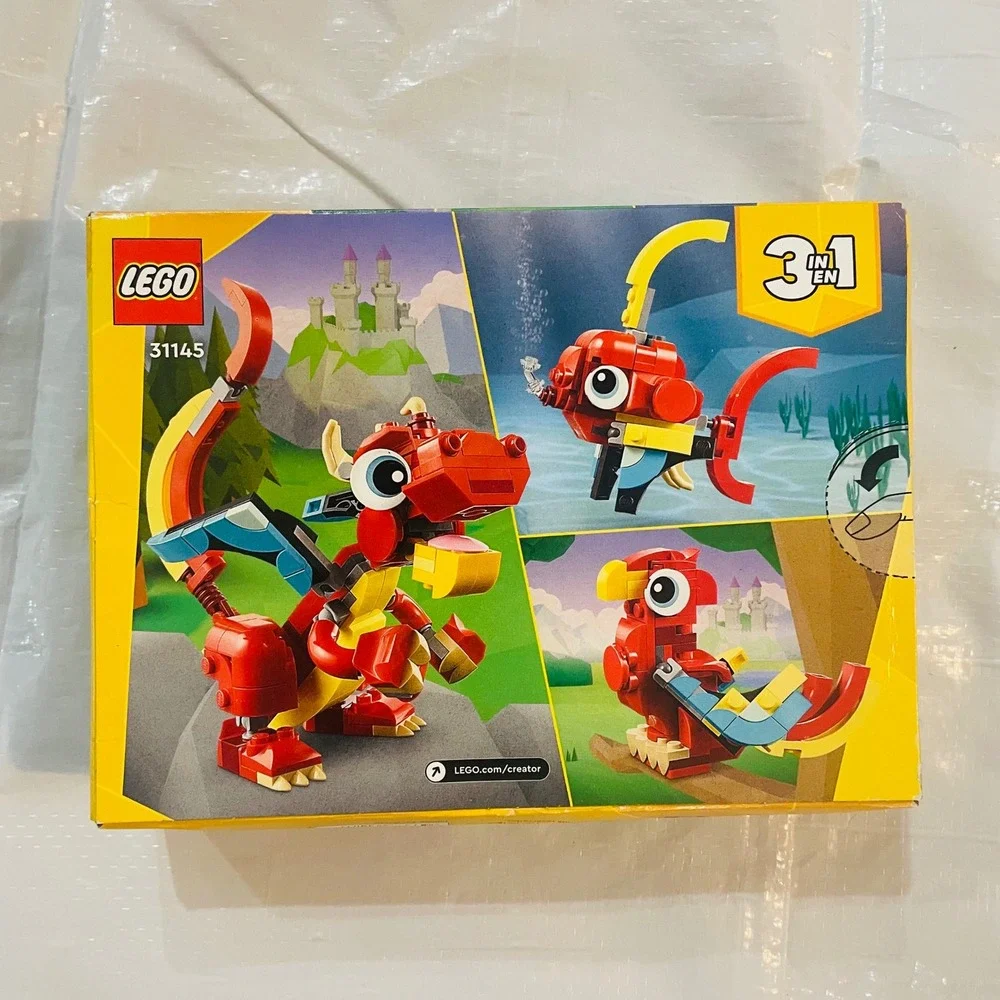 LEGO Creator 3 in 1 Red Dragon 31145 Phoenix Fish 149 Pieces 2024 Sealed